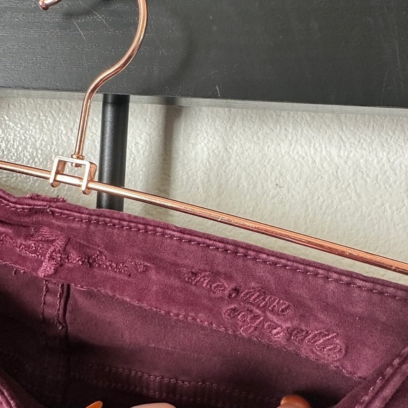 7 for all mankind cranberry stretch cigarette skinny denim jeans pants - Picture 3 of 5